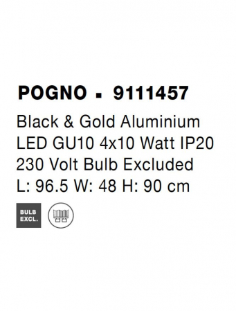 9111457 Lustra Nova Luce POGNO GU10 4x10W   Aluminium Black & Gold  IP20 [8]