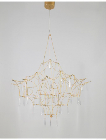 9116820 Candelabru Nova Luce GORO LED 18W 2059lm 3000K Metal & Crystal Gold Nedimabil IP20 [2]