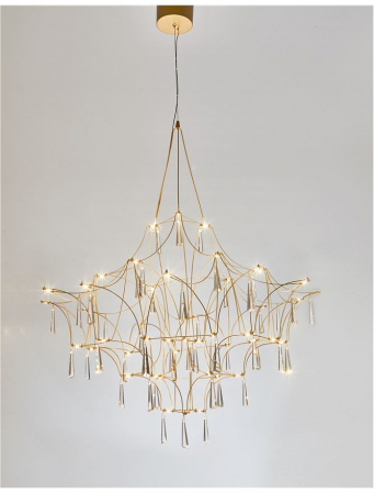 9116820 Candelabru Nova Luce GORO LED 18W 2059lm 3000K Metal & Crystal Gold Nedimabil IP20 [3]