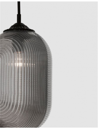9119110 Pendul Nova Luce ATHENA E27 1x12W   Metal Smoky Gray Matt Black  IP20 [2]