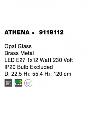 9119112 Pendul Nova Luce ATHENA E27 1x12W   Metal Brass  IP20 [5]