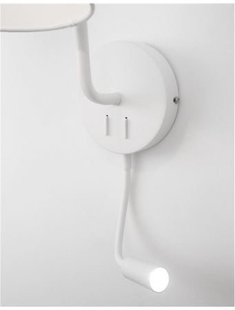 9129329 Aplica Nova Luce SAGE LED 1x3W  3500K Aluminium & Fabric Shade White Nedimabil IP20 [5]