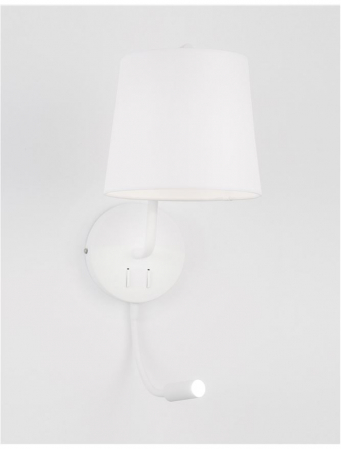 9129329 Aplica Nova Luce SAGE LED 1x3W  3500K Aluminium & Fabric Shade White Nedimabil IP20 [3]
