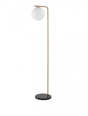 ILUMINAT - Lampadar Nova Luce ALVAREZ E27 1x12W   Satin Gold Metal & Black Marble White Opal Glass  IP20