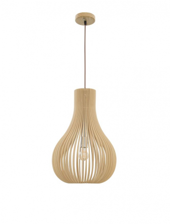 Pendule - 9138061 Pendul Nova Luce SOHO E27 1x12W   Fabric Natural wood  IP20