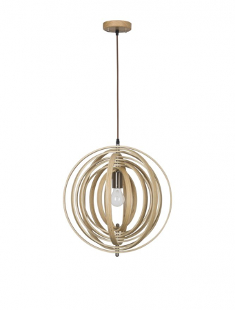Pendule - 9138062 Pendul Nova Luce ASCO E27 1x12W   Fabric Natural wood  IP20