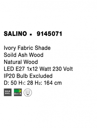 9145071 Lampadar Nova Luce SALINO E27 1x12W   Fabric Ivory  IP20 [9]