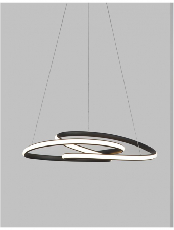 9147112 Lustra Nova Luce MENTON LED 43W 3013lm 3000K Aluminium & Acrylic Sandy Black Dimabil Triac IP20 [1]