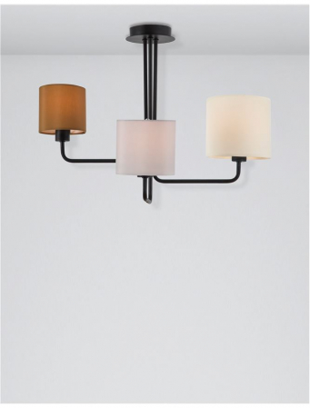 9151403 Lustra Nova Luce BITONTO E14 3x5W   Metal & Fabric Shade Sandy Black  IP20 [3]