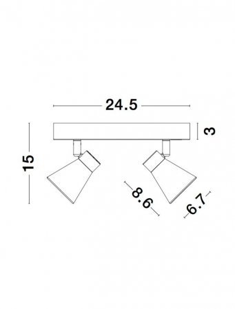 9155811 Plafoniera Nova Luce DUBLIN GU10 2x10W   Metal Sandy White  IP20 [5]