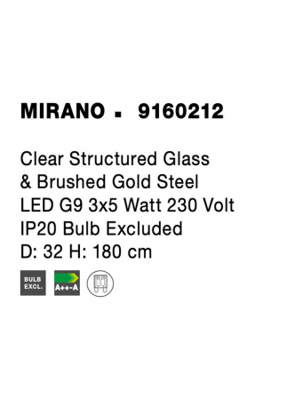 9160212 Lustra Nova Luce MIRANO G9 3x5W   Steel Brass Gold  IP20 [5]