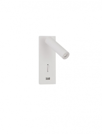 ILUMINAT - 9170101 Aplica Nova Luce FUSE LED 3W 210lm 3000K IP20 Aluminium White USB Charger