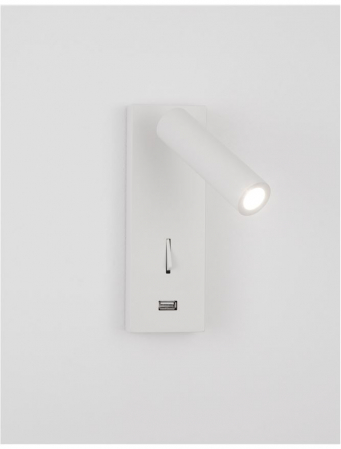9170101 Aplica Nova Luce FUSE LED 3W 210lm 3000K IP20 Aluminium White USB Charger [2]