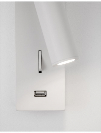 9170101 Aplica Nova Luce FUSE LED 3W 210lm 3000K IP20 Aluminium White USB Charger [3]