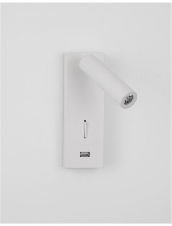 9170101 Aplica Nova Luce FUSE LED 3W 210lm 3000K IP20 Aluminium White USB Charger [1]