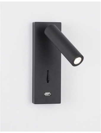 9170102 Aplica Nova Luce FUSE LED 3W 210lm 3000K IP20 Aluminium Black USB Charger [2]