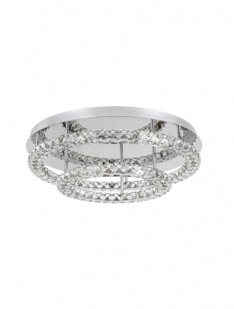 Moderne - 9172519 Plafoniera Nova Luce QUENTIN LED 44W 2640lm 3500K Aluminium & Crystal K9 Chrome Nedimabil IP20