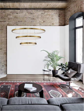 9172869 Lustra Nova Luce EMPATIA LED 108W 2245lm 3000K Aluminium & Acrylic Brass Gold Dimabil Triac IP20 [1]