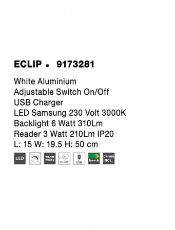 9173281 Aplica Nova Luce ECLIP LED 6W 310lm 3000K Aluminium  White Nedimabil IP20 [6]