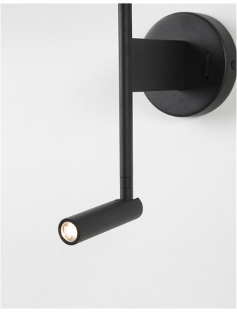 9180512 Aplica Nova Luce YAMA LED 3W 210lm 3000K Aluminium & Fabric Shade Black Nedimabil IP20 [4]