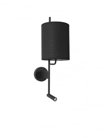 9180512 Aplica Nova Luce YAMA LED 3W 210lm 3000K Aluminium & Fabric Shade Black Nedimabil IP20