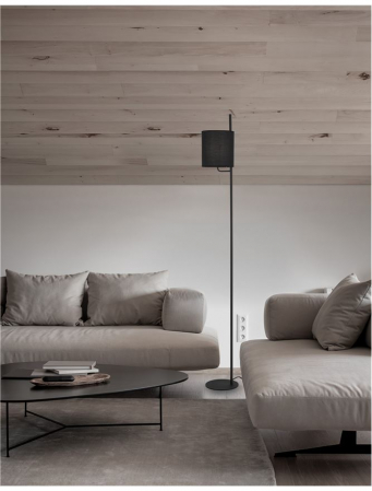 9180522 Lampadar Nova Luce YAMA E27 1x12W   Aluminium & Fabric Shade Black  IP20 [1]