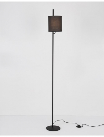 9180522 Lampadar Nova Luce YAMA E27 1x12W   Aluminium & Fabric Shade Black  IP20 [2]