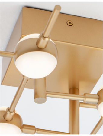 9180610 Plafoniera Nova Luce ATOMO LED 25W 1644lm 3000K Metal & Acrylic Gold Dimabil Triac IP20 [4]