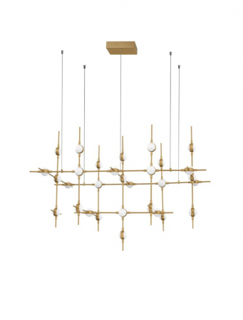 ILUMINAT INTERIOR - 9180630 Candelabru Nova Luce ATOMO LED 84W 3805lm 3000K Metal & Acrylic  Black & Gold Dimabil Triac IP20