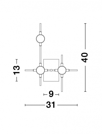 9180673 Aplica Nova Luce ATOMO LED 9W 605lm 3000K Metal & Acrylic  Gold  Nedimabil IP20 [6]