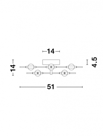 9180678 Plafoniera Nova Luce ATOMO LED 24W 1567lm 3000K Metal & Acrylic  Gold  Nedimabil IP20 [5]
