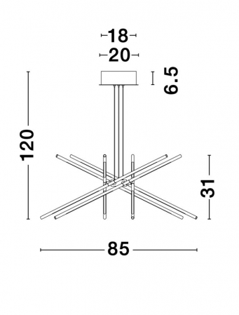 9180782 Suspensie Nova Luce RACCIO LED 56W 4200lm 3000K IP20 Metal & Acrylic Gold NOVALUCE [7]