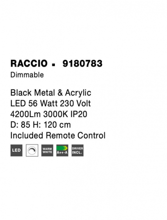 9180783 Suspensie Nova Luce RACCIO LED 56W 4200lm 3000K IP20 Metal & Acrylic Black NOVALUCE [5]
