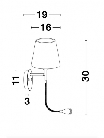 9182371 Aplica Nova Luce NIA LED 1x5W 180lm 3000K Metal & Fabric Shade White Nedimabil IP20 [8]