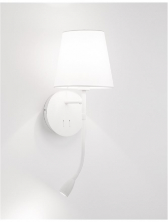 9182371 Aplica Nova Luce NIA LED 1x5W 180lm 3000K Metal & Fabric Shade White Nedimabil IP20 [6]