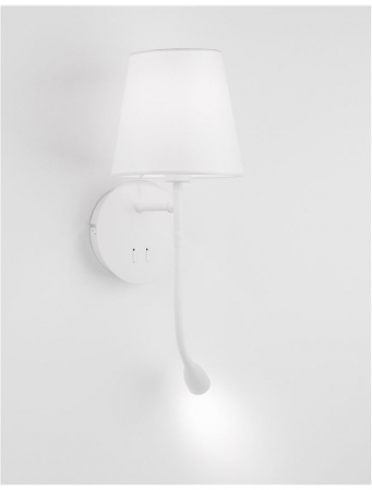 9182371 Aplica Nova Luce NIA LED 1x5W 180lm 3000K Metal & Fabric Shade White Nedimabil IP20 [5]