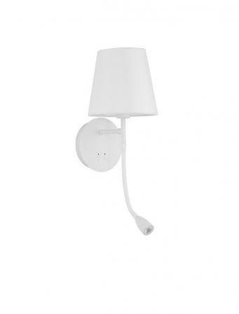 ILUMINAT INTERIOR - 9182371 Aplica Nova Luce NIA LED 1x5W 180lm 3000K Metal & Fabric Shade White Nedimabil IP20