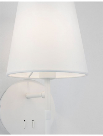 9182371 Aplica Nova Luce NIA LED 1x5W 180lm 3000K Metal & Fabric Shade White Nedimabil IP20 [7]
