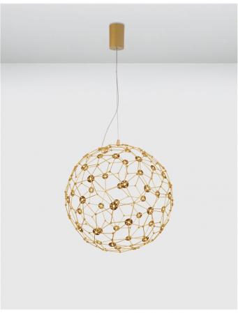 9186002 Suspensie Nova Luce SOLE LED 21,6W 2520lm 3000K IP20 Metal/Cristal Gold [2]