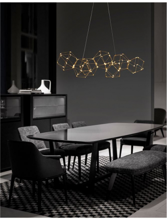 9186807 Suspensie Nova Luce NEBULA LED 33,6W 2352lm 3000K IP20 Metal Gold NOVALUCE [1]
