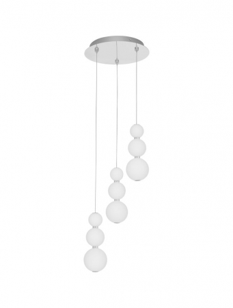 9186919 Lustra Nova Luce PERLA LED 23W 2281lm 3000K Metal & Opal Glass Chrome Dimabil Triac IP20