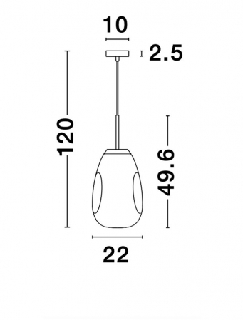 9190391 Suspensie Nova Luce LAVA E27 1x12W IP20 Cooper Metal Glass Cooper [6]