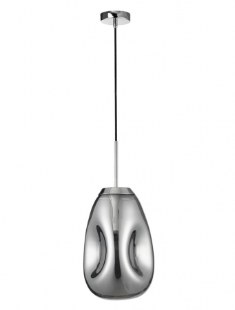 9190392 Suspensie Nova Luce LAVA E27 1x12W IP20 Chrome Metal Glass Chrome