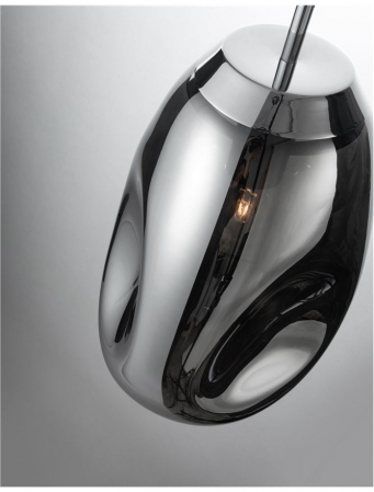 9190392 Suspensie Nova Luce LAVA E27 1x12W IP20 Chrome Metal Glass Chrome [3]
