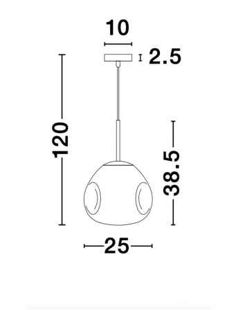 9190401 Suspensie Nova Luce LAVA E27 1x12W IP20 Cooper Metal Glass Cooper [4]