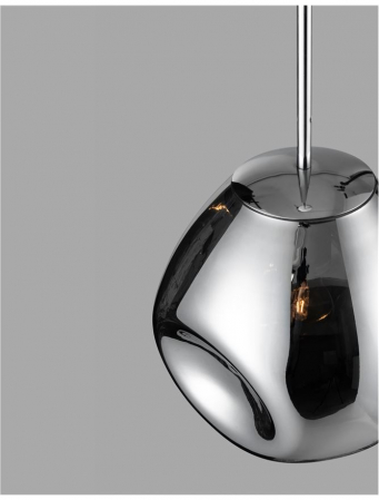 9190402 Pendul Nova Luce LAVA E27 1X12W IP20 Glass/Metal Chrome Handmade [1]