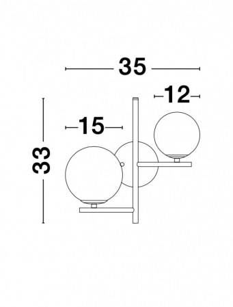 9190421 Aplica Nova Luce IMPERO G9 2x5W IP20 Glass/Metal White Frosted Black [6]
