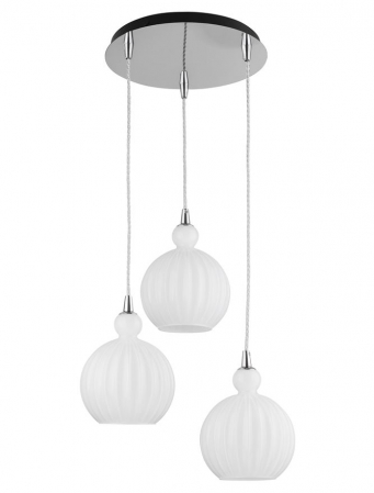 Moderne - 9190882 Lustra Nova Luce ODELL E14 3x5W   Aluminium & Opal Glass Chrome  IP20
