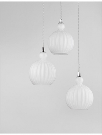 9190882 Lustra Nova Luce ODELL E14 3x5W   Aluminium & Opal Glass Chrome  IP20 [2]