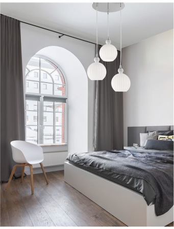 9190882 Lustra Nova Luce ODELL E14 3x5W   Aluminium & Opal Glass Chrome  IP20 [1]